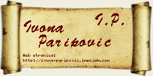Ivona Paripović vizit kartica